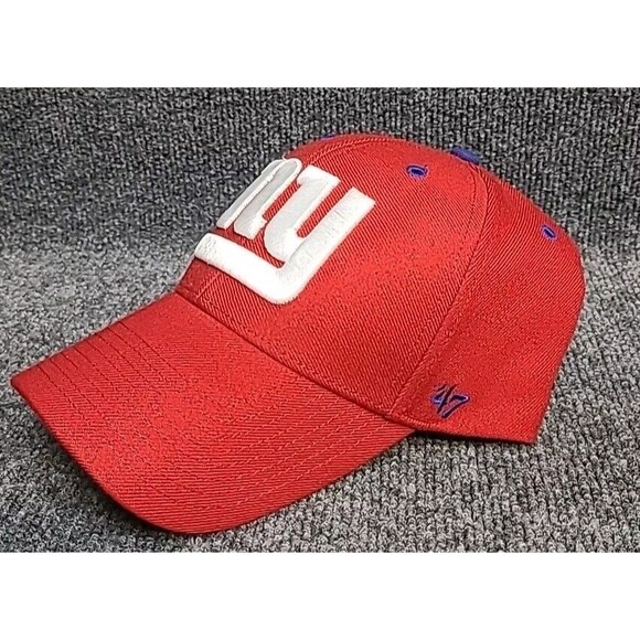 New York Giants 47 Brand MVP Adjustable Hat Cap Red NFL - Picture 2 of 6